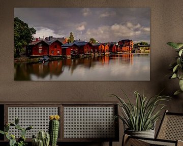 Warehouses along the river in Porvoo, Finland by Adelheid Smitt