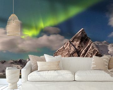 Noorderlicht op de Lofoten, Noorwegen van Adelheid Smitt