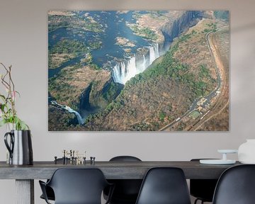 Victoriawatervallen op de grens van Zambia en Zimbabwe van Merijn Loch