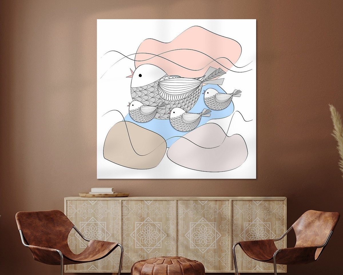 Voorbeeld van het werk in een kamer
