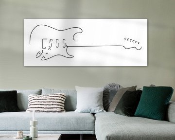 Guitar Silhouet (Stratocaster-style) van Drawn by Johan