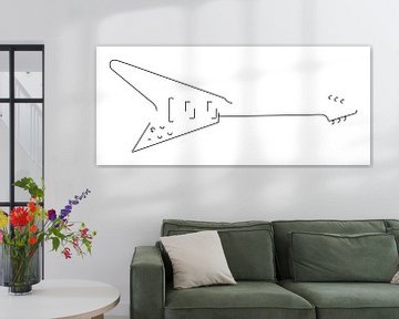 Guitar Silhouet (Flying V-style) van Drawn by Johan