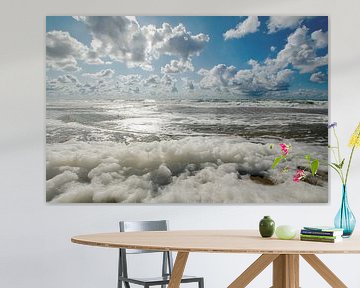 Foam on the sea by Wim van der Geest
