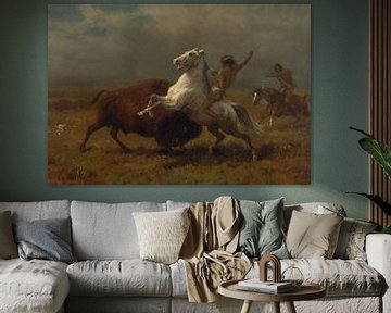 Albert Bierstadt-Studie voor het laatste van de Buffalo