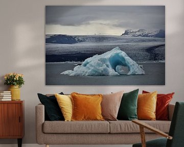 Iceberg in Icelandic glacial lake by Elisa in Iceland