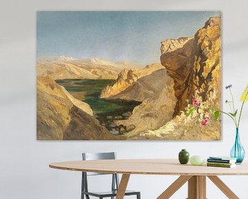 Carlos de Haes Flusslandschaft in der Wüste, Antike Landschaft