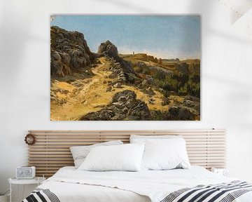 Paysage routier de Carlos de Haes-Stenen sur la montagne, Paysage antique