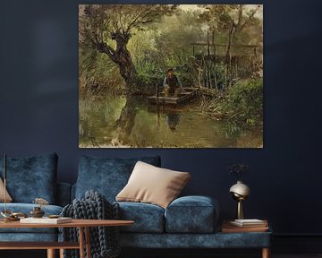 Paysage de pêche de Carlos de Haes, paysage antique