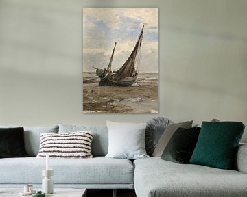 Carlos de Haes-Zeeboat, paysage marin, paysage antique