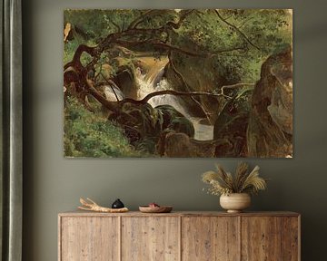 André Giroux~Forest Interior met een Waterval, Papigno