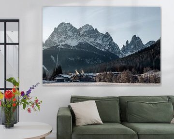 Stimmungsvolle italienische Landschaft mit Dolomiten