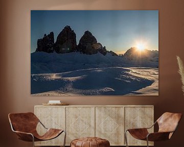 Trois phrases des Dolomites au coucher du soleil. sur Hidde Hageman