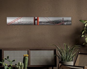 Golden Gate Bridge Color Pop – Extreme Panoramic View by Melanie Viola