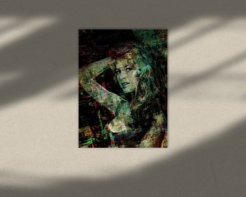 Brigitte in grüner Collage von Joost Hogervorst