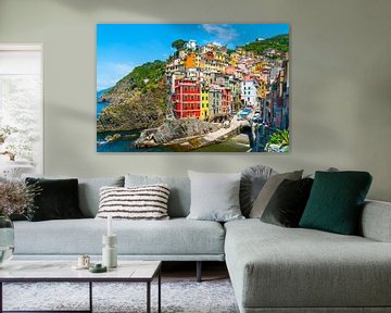 Cinque Terre, Italien - Überblick über das Dorf Riomaggiore von Ivo de Rooij