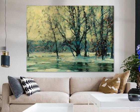 Voorbeeld van het werk in een kamer