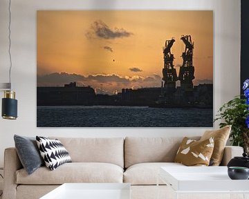 IJmuiden bij zonsondergang van Willem Holle WHOriginal Fotografie