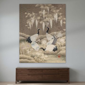 Matsumura Keibun~Vijf kranen