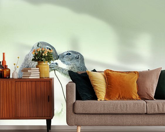 Voorbeeld van het werk in een kamer