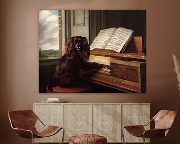 Philip Reinagle~Portret van een buitengewone muzikale hond