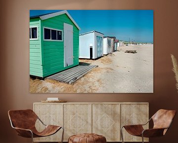 Chalets de plage au Cap Nord sur Wim van der Geest