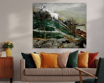George Bellows-Regen auf dem Fluss