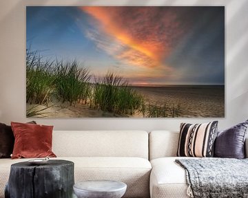Zonsondergang Renesse strand van Harold van den Hurk