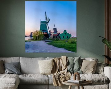 Nederlandse windmolens van de Zaanse Schans van Jeffrey Steenbergen