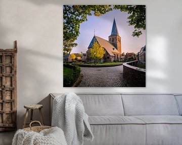 Kerk in Oud Borne (dorp in Twente) van Jeffrey Steenbergen