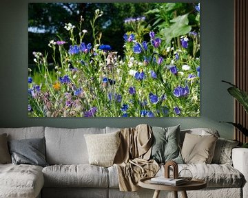 Blauw paars bloemenveld van Jolanda de Jong-Jansen