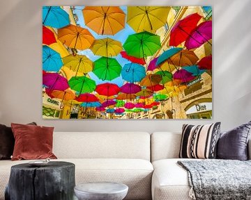 Parapluies colorés sur Ivo de Rooij