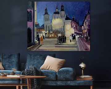 Prague la nuit sur Antonie van Gelder Beeldend kunstenaar