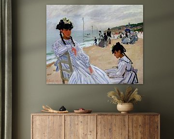 Op het strand in Trouville, Claude Monet