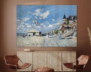 De promenade op het strand van Trouville, Claude Monet