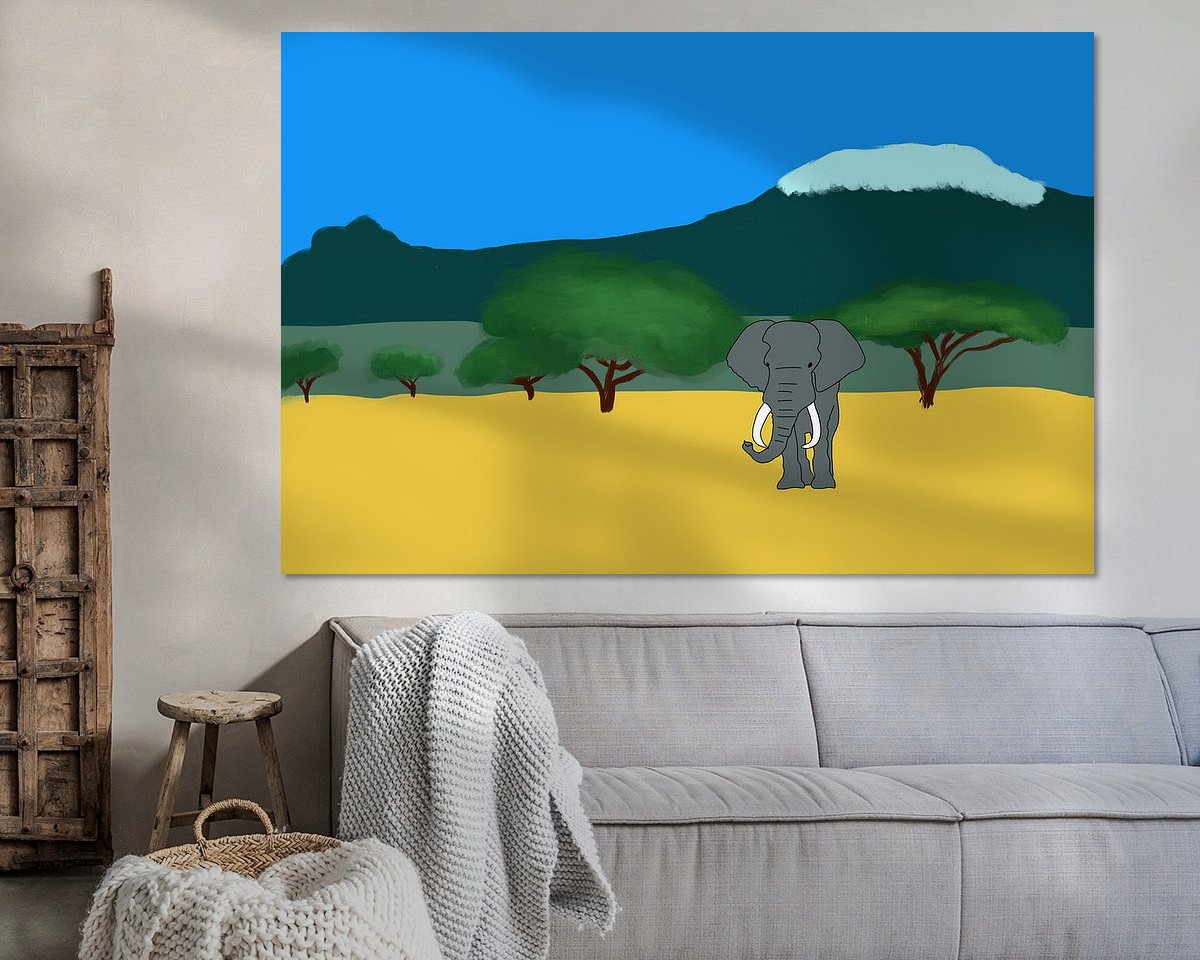 Voorbeeld van het werk in een kamer