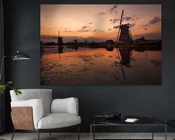 Le crépuscule à Kinderdijk sur Halma Fotografie