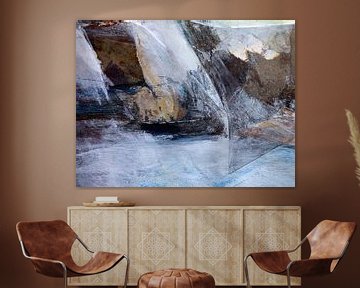 Abstracte collage van zee, storm en rotsen van Paul Nieuwendijk