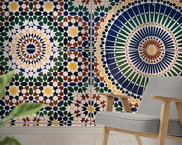 Mosaic Tile Wall in Morocco by Patrycja Polechonska