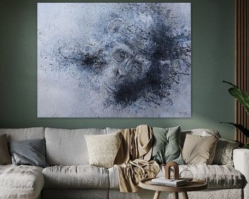 chimpansee schilderij van Peter van Loenhout
