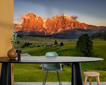 Alpenglow on the Alpe di Siusi in South Tyrol by Achim Thomae Photography