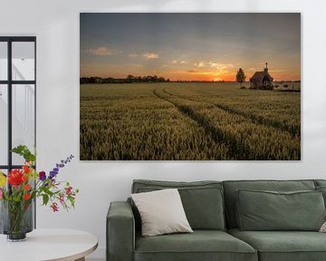 Zonsondergang bij de kapel van Moetwil en van Dijk - Fotografie