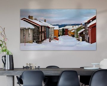 Winter in Røros, Noorwegen van Adelheid Smitt