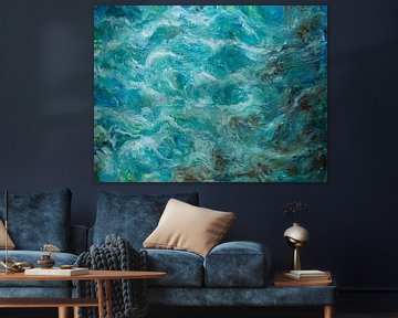 Des vagues dans une mer bleue sur Paul Nieuwendijk