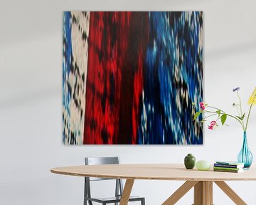 Wandbild Rot Blau Schwarzer Streifenhintergrund von Klaus Heidecker