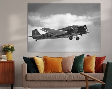 Junkers Ju 52/3m in black and white
