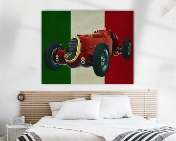 Alfa Romeo 8c uit 1935 met de Italiaanse vlag van Jan Keteleer