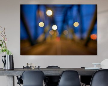 Lights and contours of the old IJsselbrug near Zwolle by Jenco van Zalk