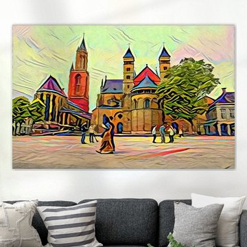 Kleurrijk werk van Vrijthof Maastricht: Sint Servaasbasiliek en Sint-J