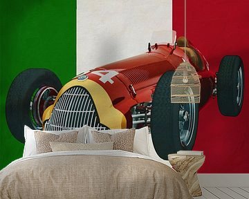 Alfa Romeo 158 Alfetta mit der italienischen Flagge von Jan Keteleer