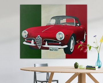 Alfa Romeo Guilietta 1300 Spyder uit 1955 puur Italiaanse stijl